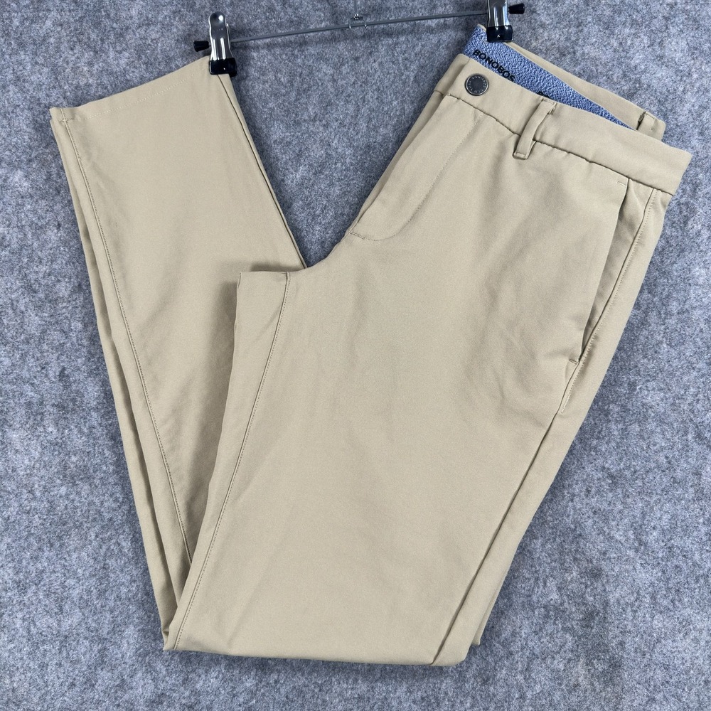 Bonobos Golf Pants Mens 32x31 (Tag 31x32) Beige Slim Taper Recycled Performance